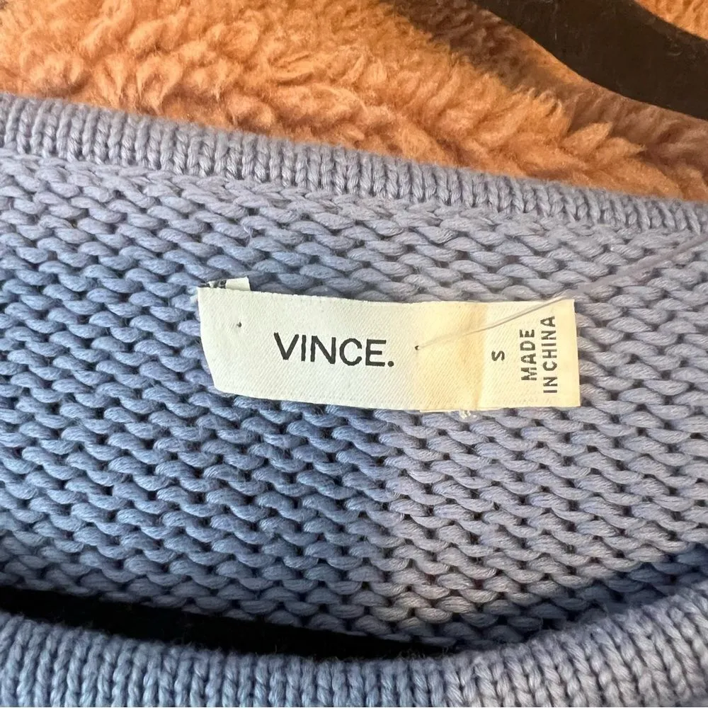 Sz S Vince Cocoon Ombre Marled Knit Blue Short Sleeve Sweater - Image 9