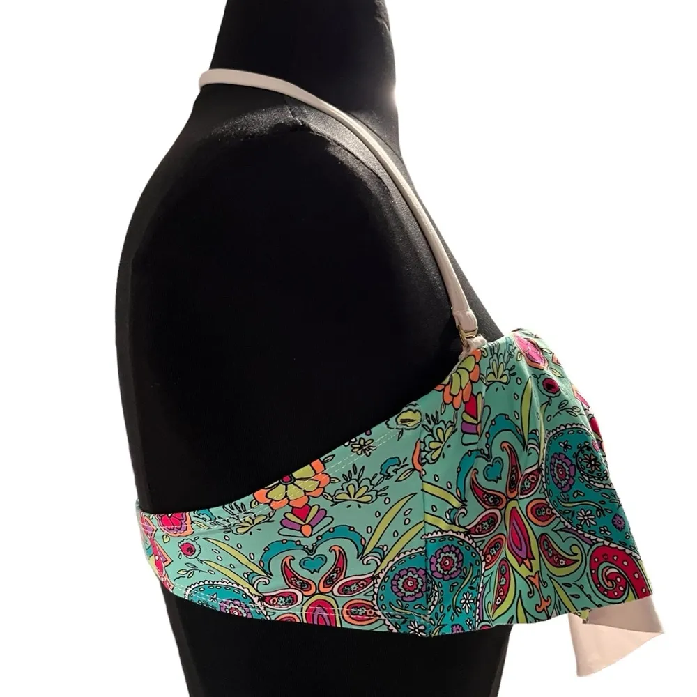 NEW APT. 9 Floral Flounce Bandeau Bikini Swim Top size Large - Image 4