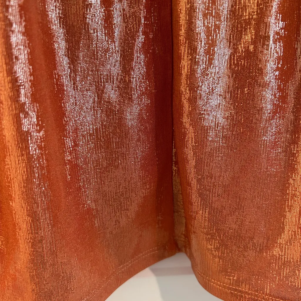 Molly Bracken Shimmery Sleeveless Top Copper Orange Size S - Image 11