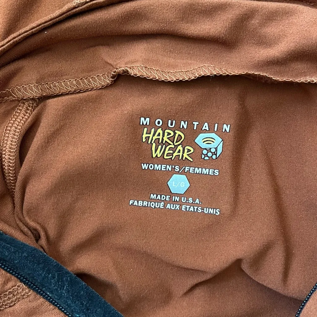 Mountain Hardwear Women’s Size Large Rust Orange Half Zip Pullover Sweatshirt - Image 7