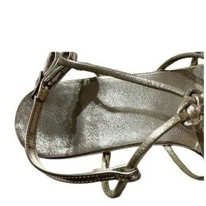 Vintage DEARFOAM Womens Slippers Size 8.5 House Shoes Silver Heel Strap - Image 6