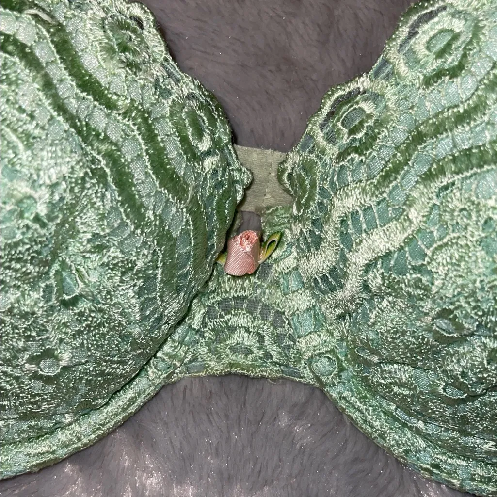 Victoria’s Secret Mint Green Lace Push-Up Bra| Dream Angel Underwire, Demi 34D - Image 4