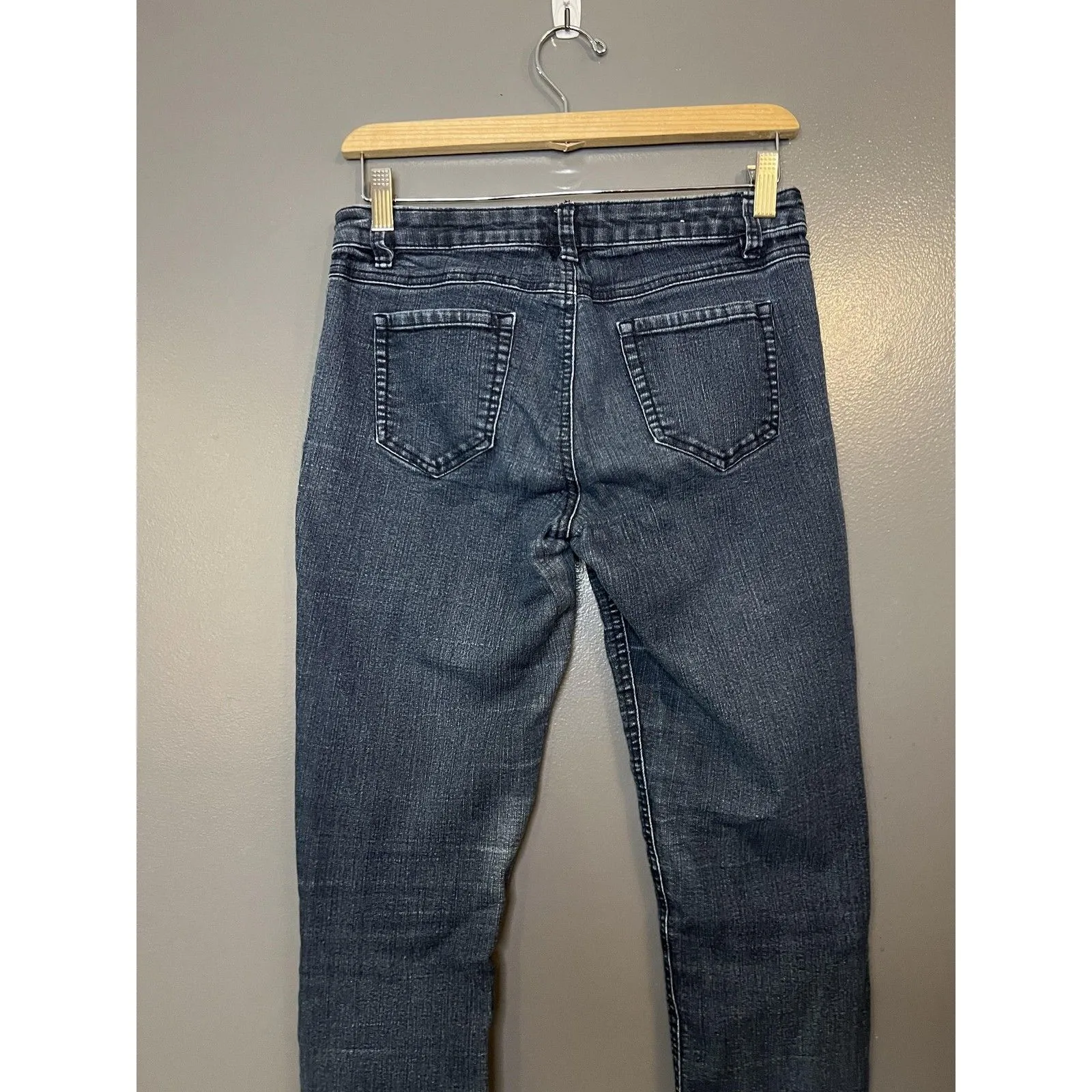 D.jeans Jeans Womens 6 Blue Dark Wash Skinny Stretch Zip Pocket Pants Mid Rise - Image 5