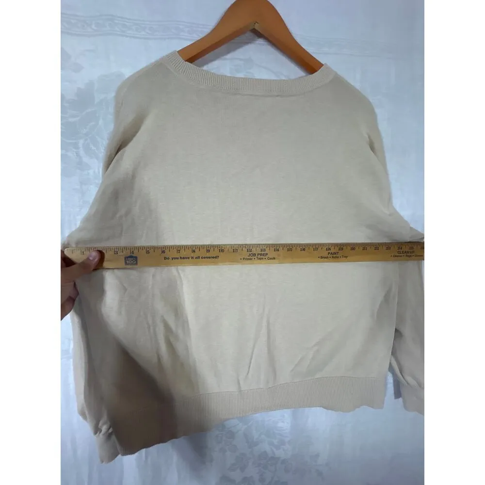 Loft Sweater XL Lot of 2 Tan Weekend Pink Ruffle Knit - Image 9