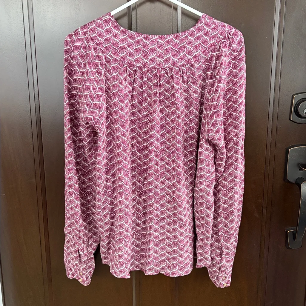 Like New Anthropologie Maeve Orli Bibbed Button Down Top Large - Image 7