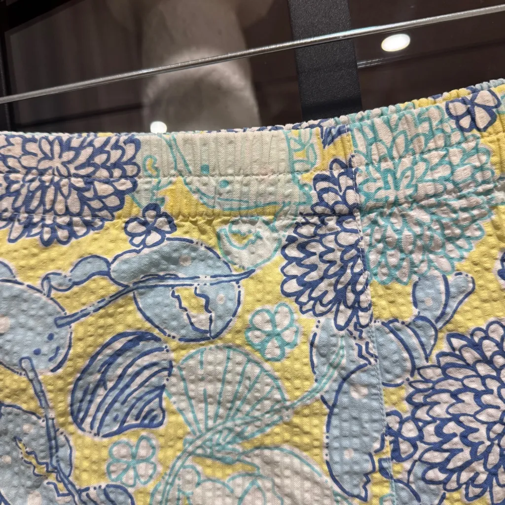 🌼 Vintage Lilly Pulitzer Lobster print Floral Seersucker Shorts seashell ocean - Image 10