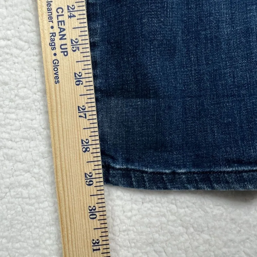 High Rise Straight Jeans Tuxedo Stripe Dark Wash Style 3750 Size 6 - Image 8