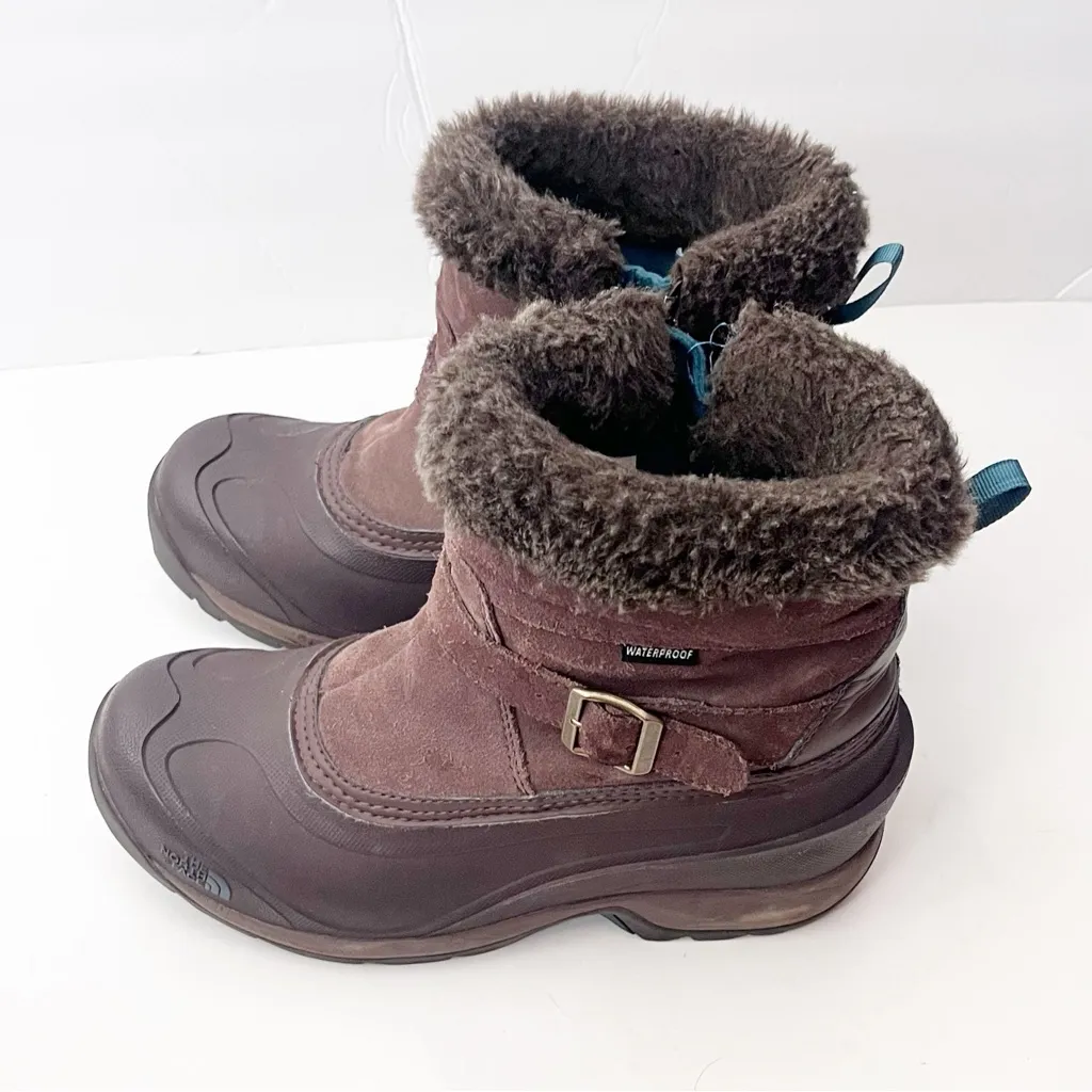 THE NORTH FACE Brown Chilkat lll Heat Seeker Mid Calf Fur Trim Boots Size 8.5 - Image 7