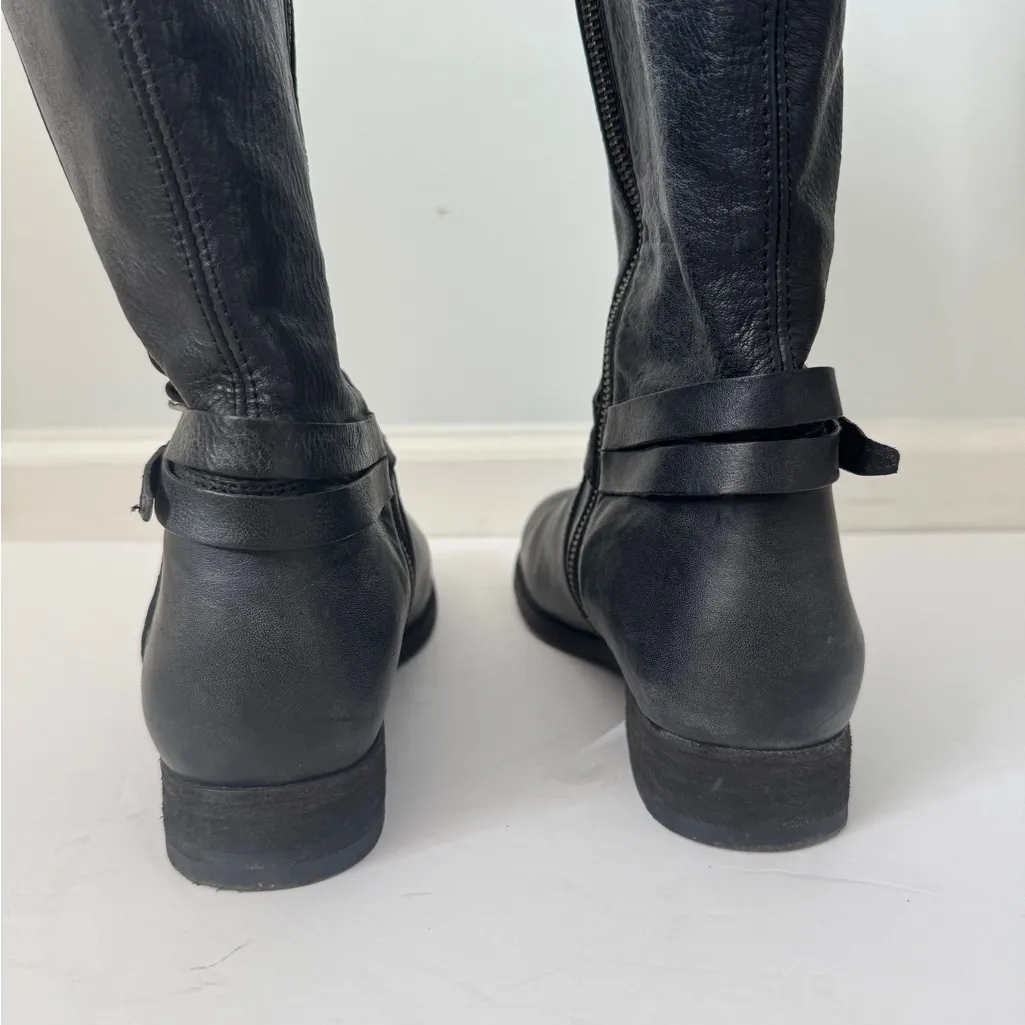 Black Knee-High FRYE Leather Boots - Image 2
