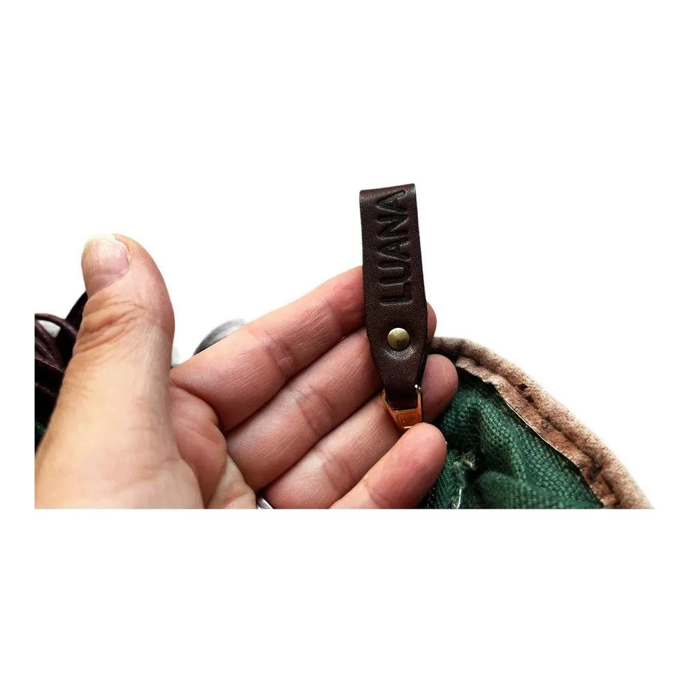 LUANA Green Canvas Hobo Bag Strappy Dual Handle Shoulder Handbag Zip Closure GUC - Image 9