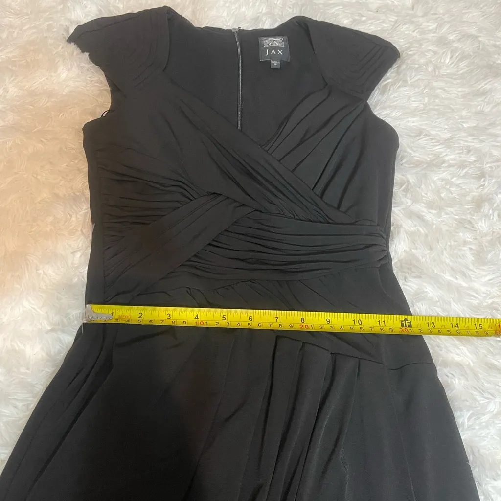 Jax black faux wrap dress cocktail elegant glam woman’s size 6 - Image 4