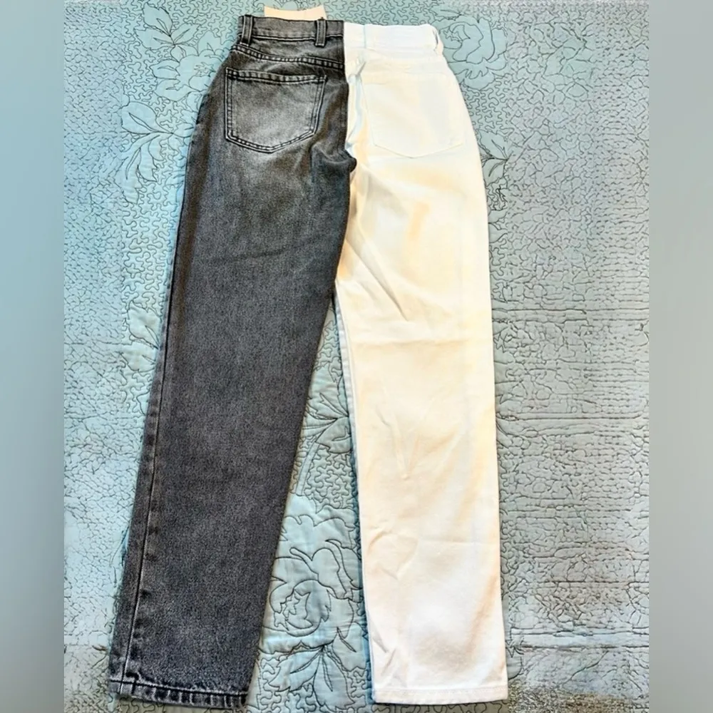 REVICE True Love/Checkmate High Waist Fly Button Front Contrast Leg NWT ~24🧡 - Image 7