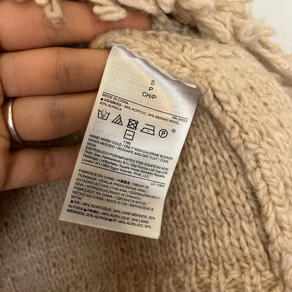 Banana Republic Ivory Beige Tan Wool Blend Fringe Sweater - Image 7