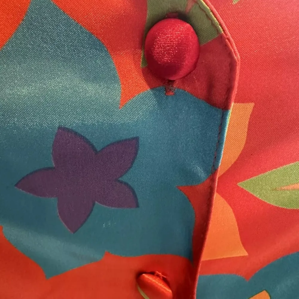 Lane Bryant Intimates Sz 22/24 Orange Silky Sleep Shirt Hawaiian Flower Pajamas - Image 4