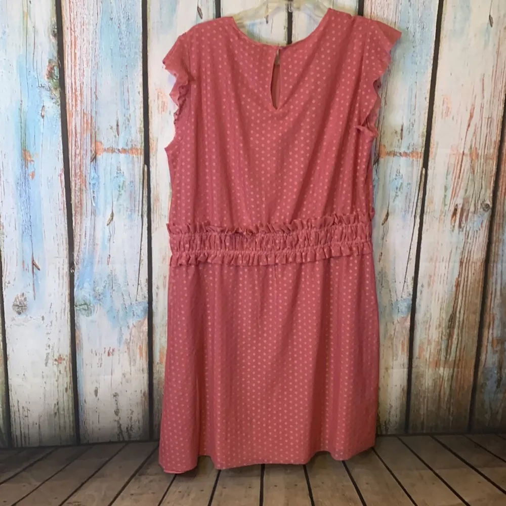 NWT Ella Moon Dusty Rose Swiss Dot Overlay Dress Size XL Pink - Image 7