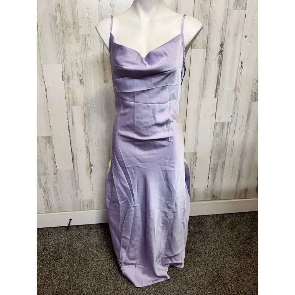 SHEIN BIZwear Cowl Neck Solid Slip Dress Workwear Evening/Wedding Gown - Image 2