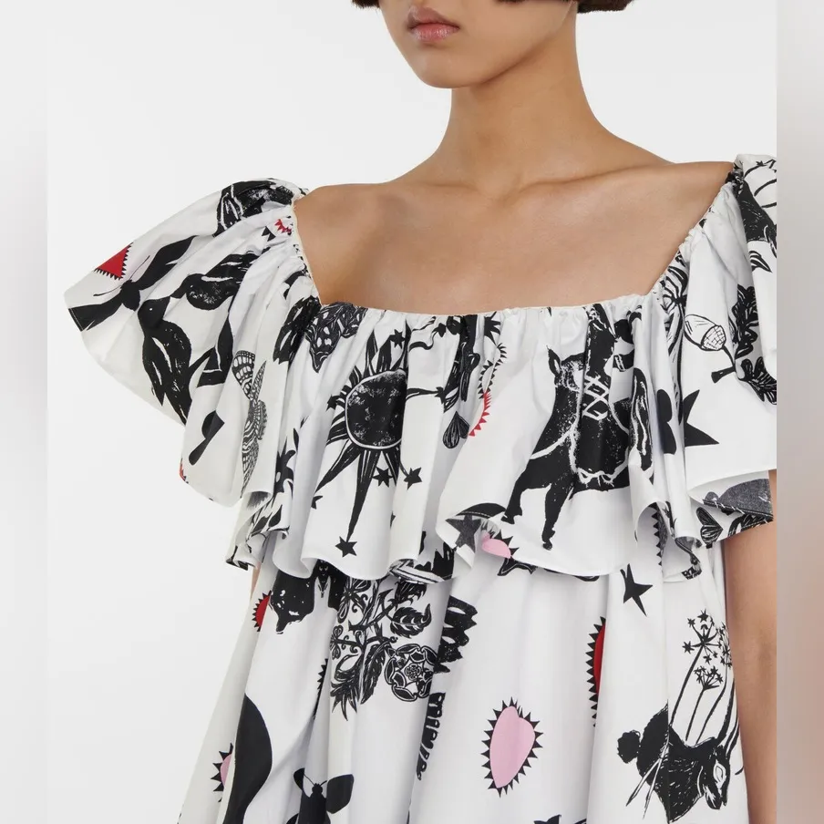 Alexander McQueen NWT Ruffled Trapeze Top in Cotton Poplin women’s size 10-12 - Image 15