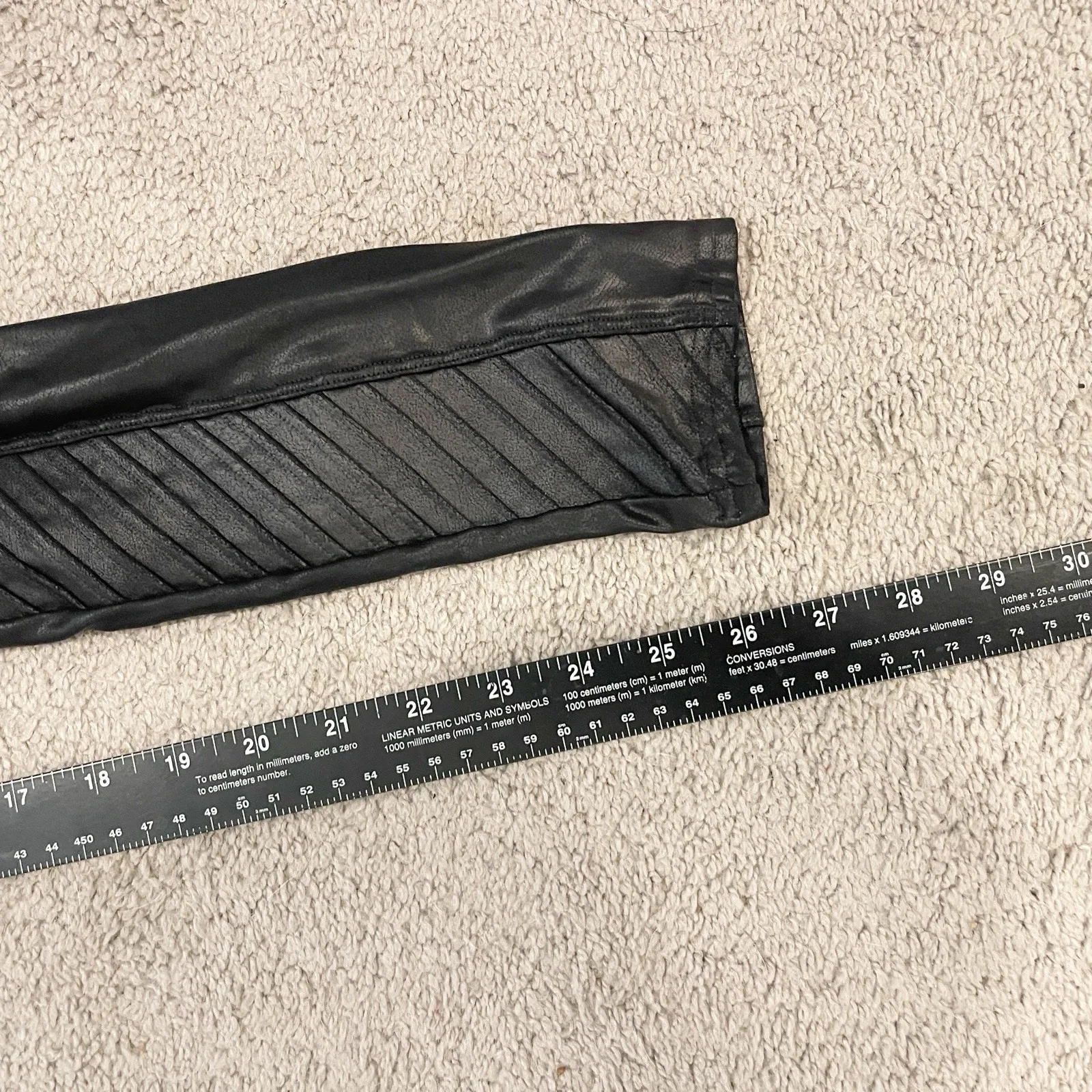 Spanx Leggings Women Med Moto Black Slimming Compression Bikercore  Faux Leather - Image 9