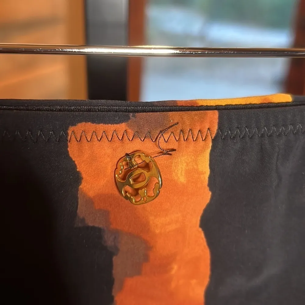 Natori BANDEAU BIKINI TOP Orange Black Size 36A, 34B, 32C Top & Small Bottom - Image 15