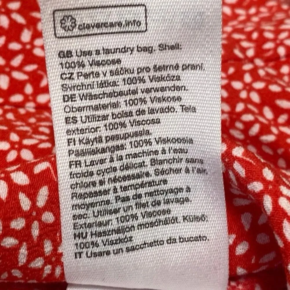 & Other Stories Red High Waist Asymmetrical Ruffle Hi-Low Maxi Wrap Skirt Size 0 - Image 4