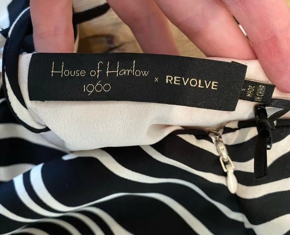 House of Harlow 1960 X Revolve Maxi Dress in Black & Ivory - Image 6