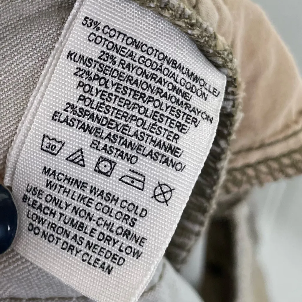 Free People Low Rise Stone Washed Khaki Jeans Size 29 Cotton Stretch Grunge Y2K - Image 6