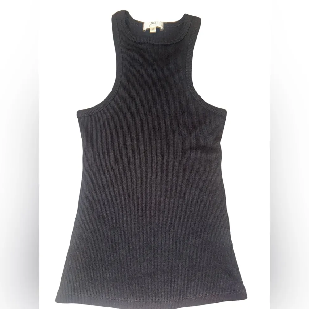 Agolde Black Sleeveless Ribbed Top - Image 4