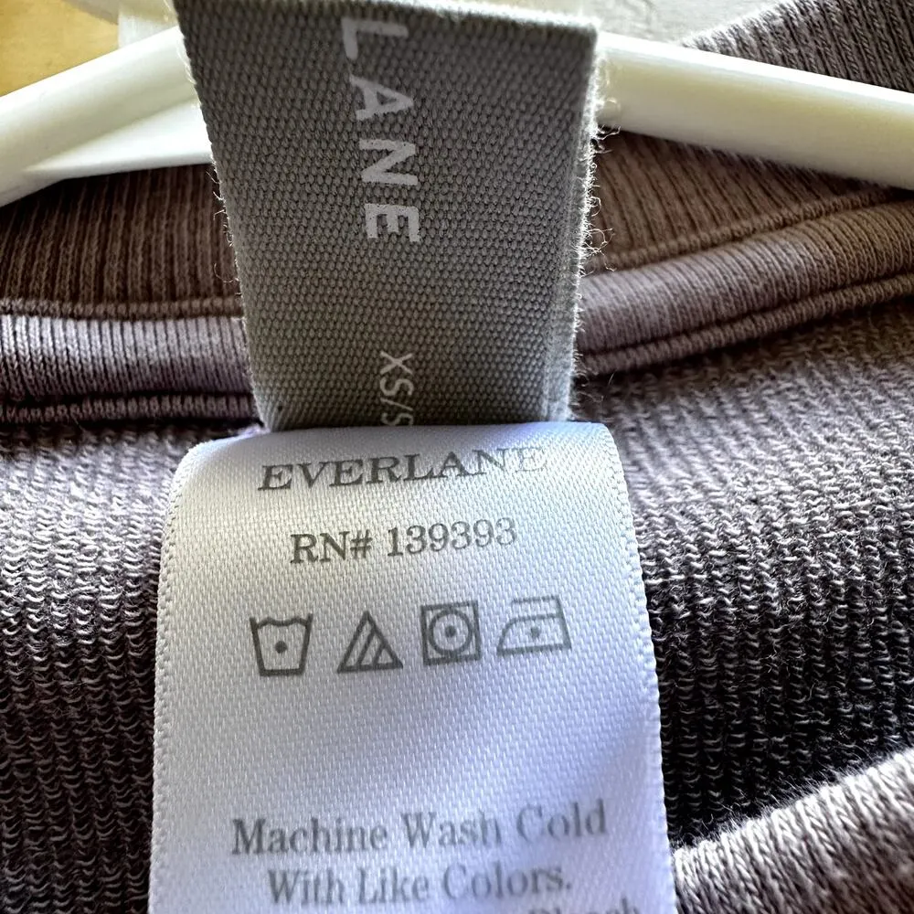 Everlane The Seamless Cropped Tee Crew Neck Ribbed Knit Dusty Lavender XS - Image 4