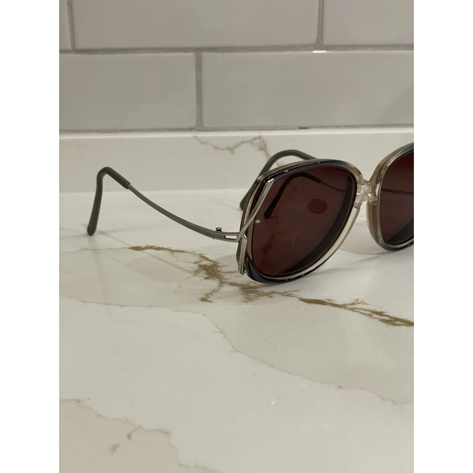 Vintage Univis 140 Sunglasses FRAMES ONLY Women Retro Curved Clear Prescription - Image 2