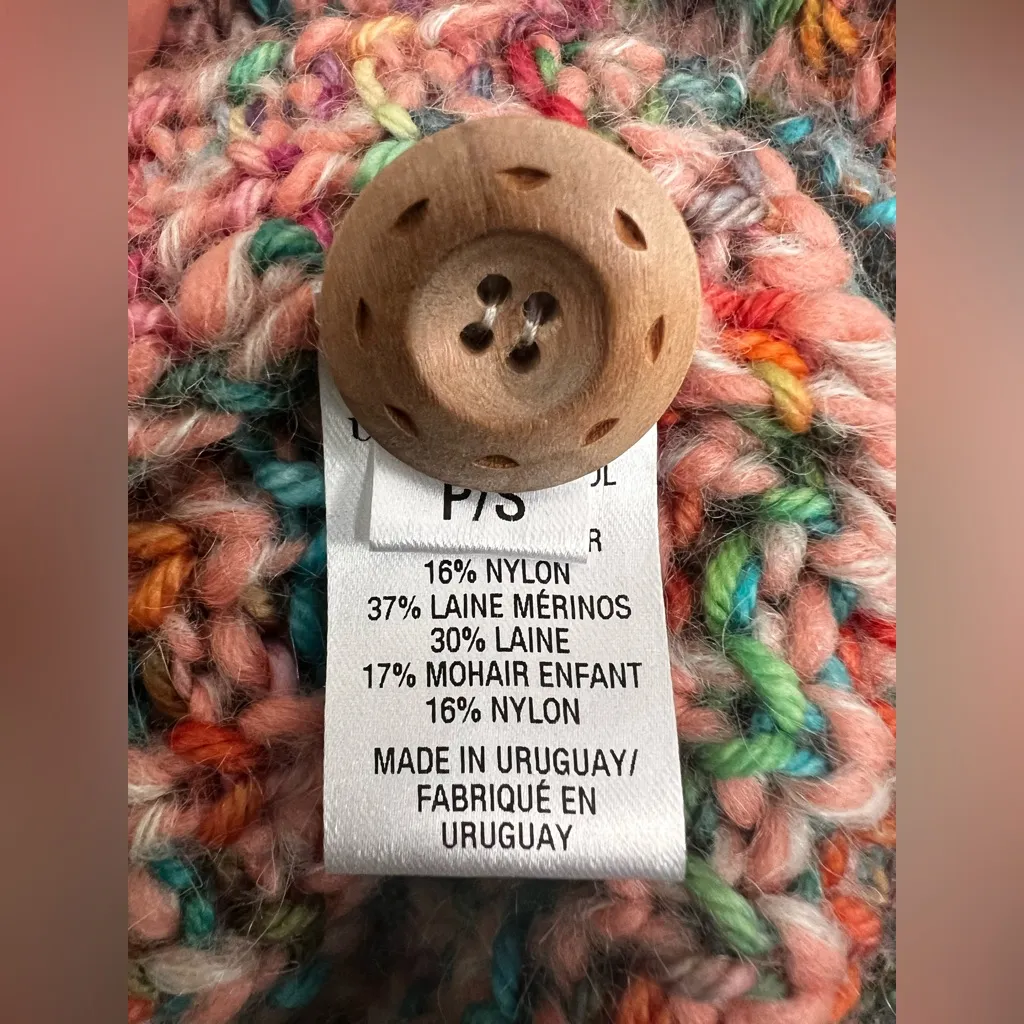 NWT Ulla Johnson Fiora Wool Puff Sleeve Kid Mohair Rainbow Cardigan Size Small - Image 10