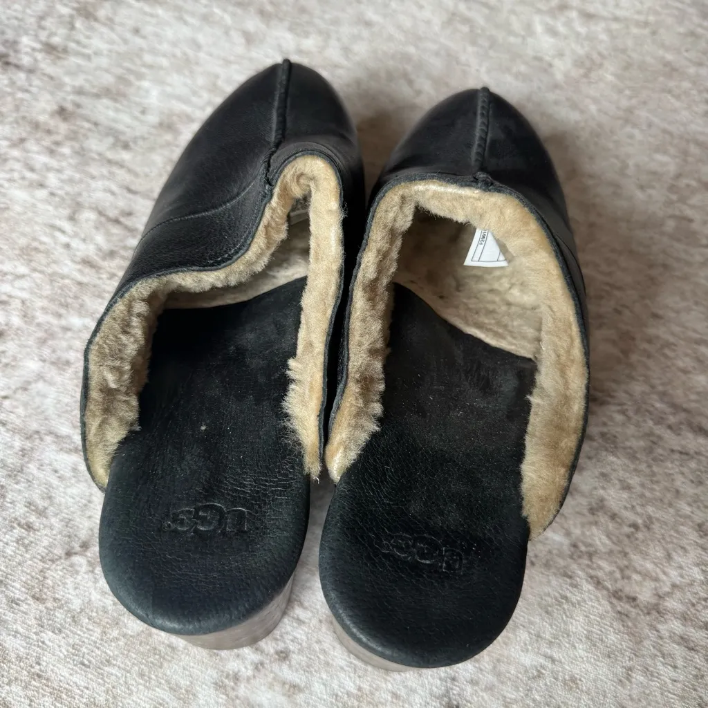 UGG Kassi Black Leather Clogs with Studded Detail - Image 5