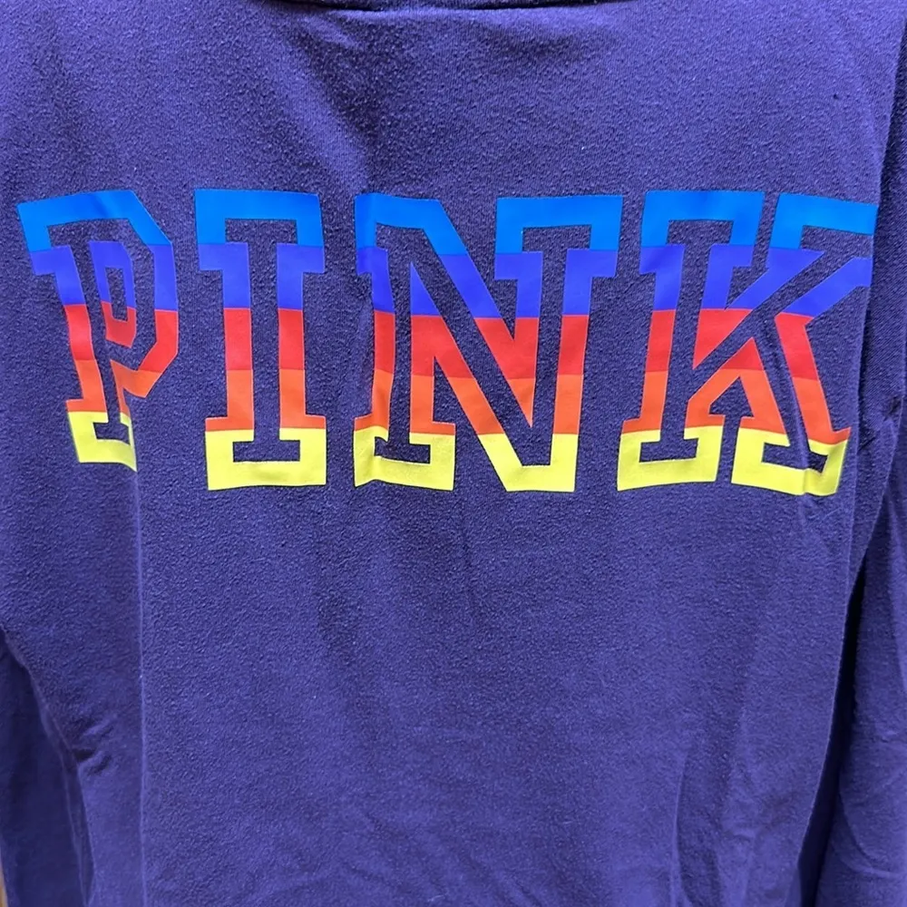 Victoria's Secret PINK Logo Long Sleeve V-Neck Campus Tee​ - Image 6