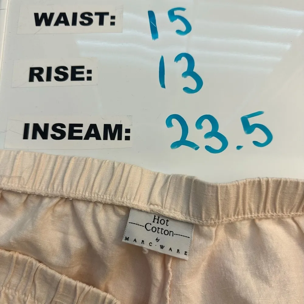 Hot Cotton by Marc Ware Pale Peach Cropped Flowy Pants Women's Size Medium Pink - Image 2