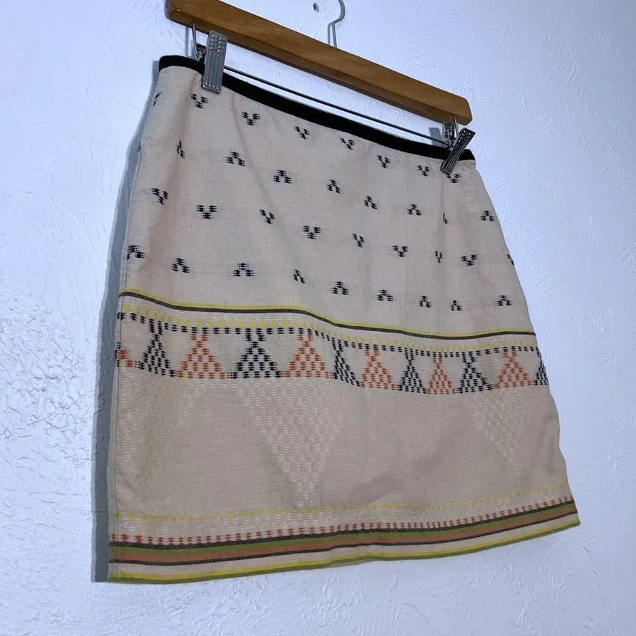 Madewell Womens Gamine Mini Skirt in Triangle Jacquard Tribal Aztec Boho SZ 4 - Image 3