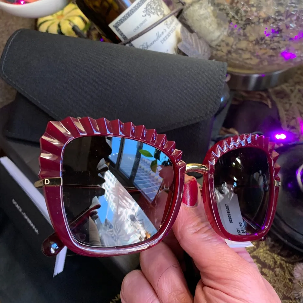 Authentic DOLCE & GABBANA 60mm butterfly acetate/metal Sunglasses - Image 5