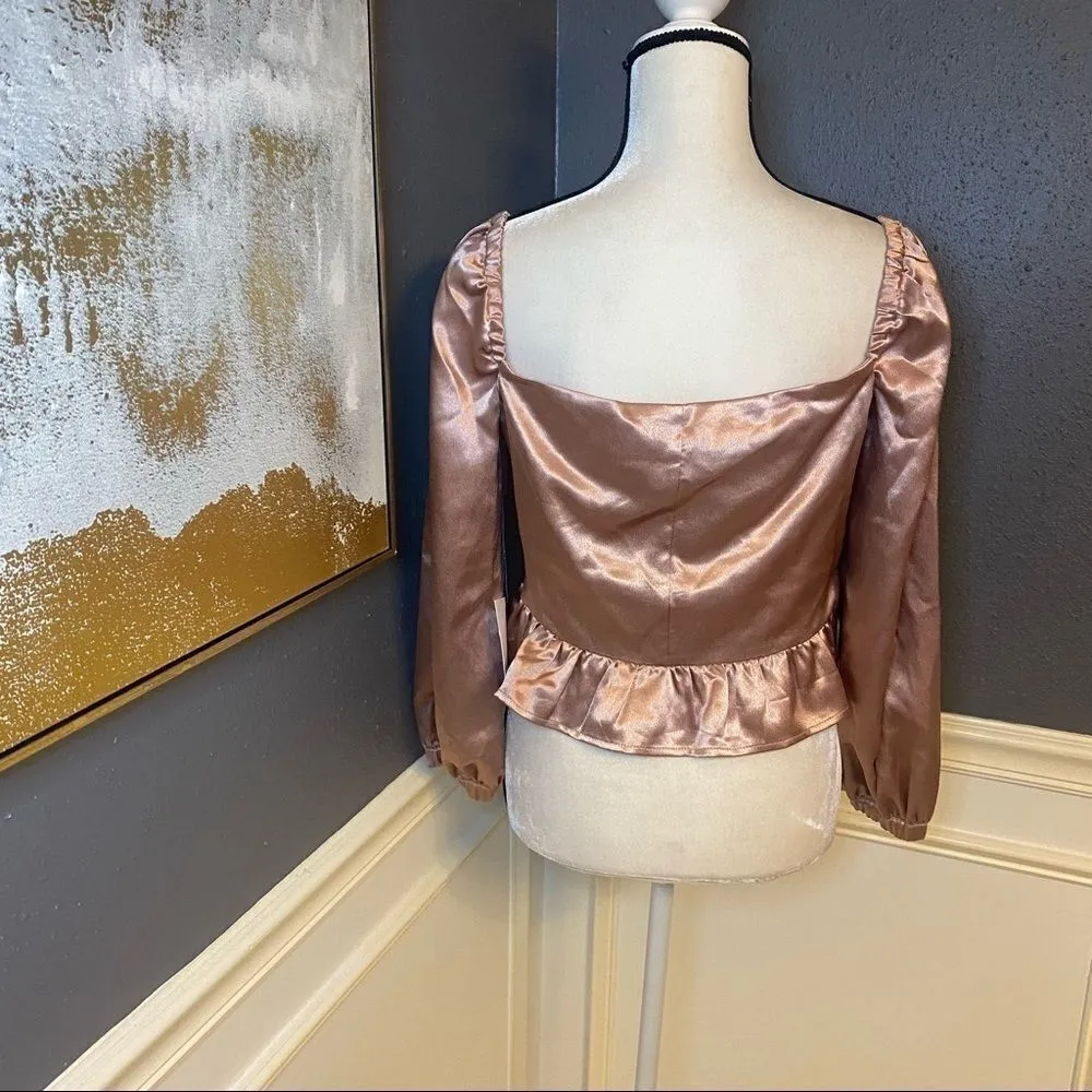 MAJORELLE Julia Satin Crop Top - Image 7