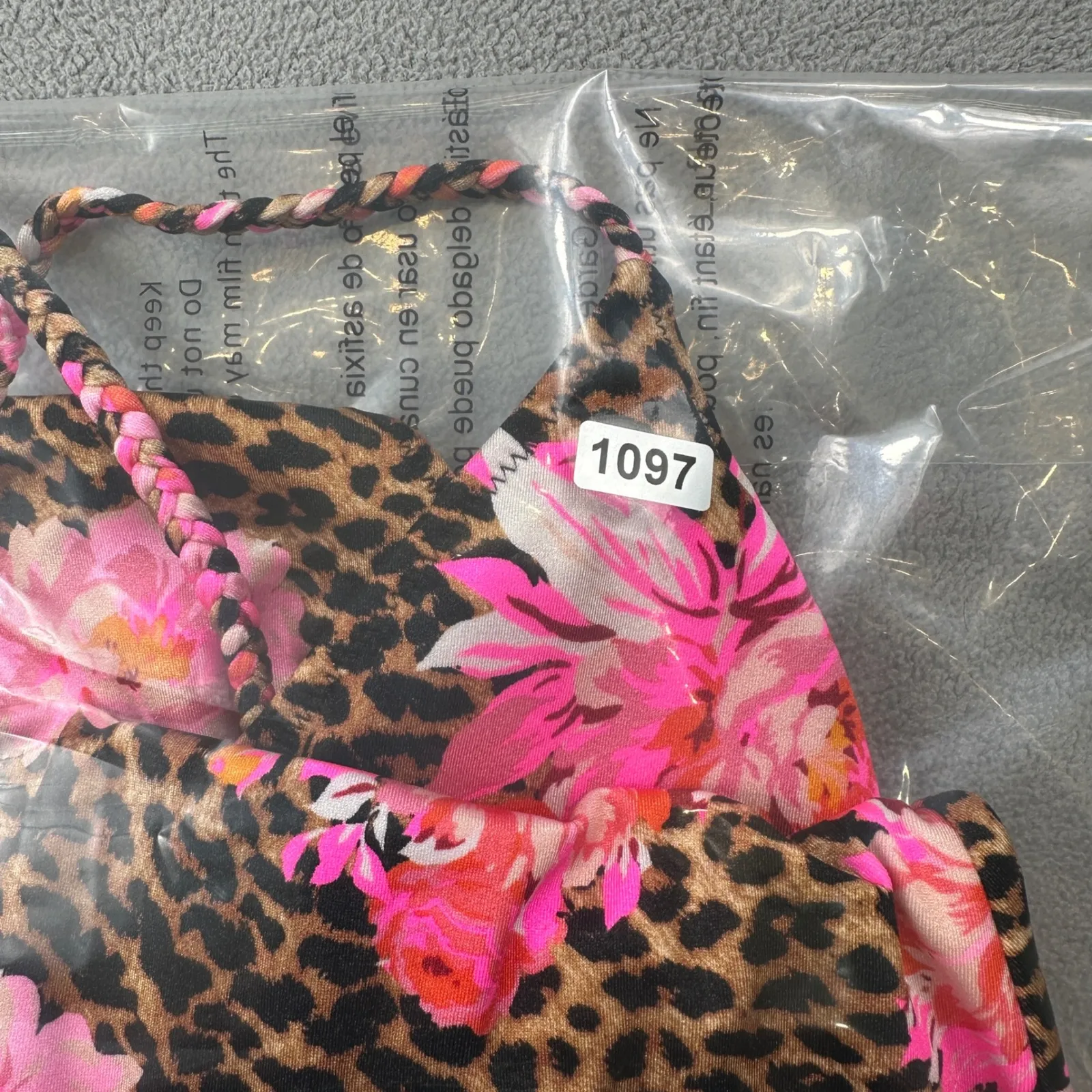 Victoria's Secret One Piece Swimsuit XS Leopard Floral Lace Up Crisscross NWT - Image 8
