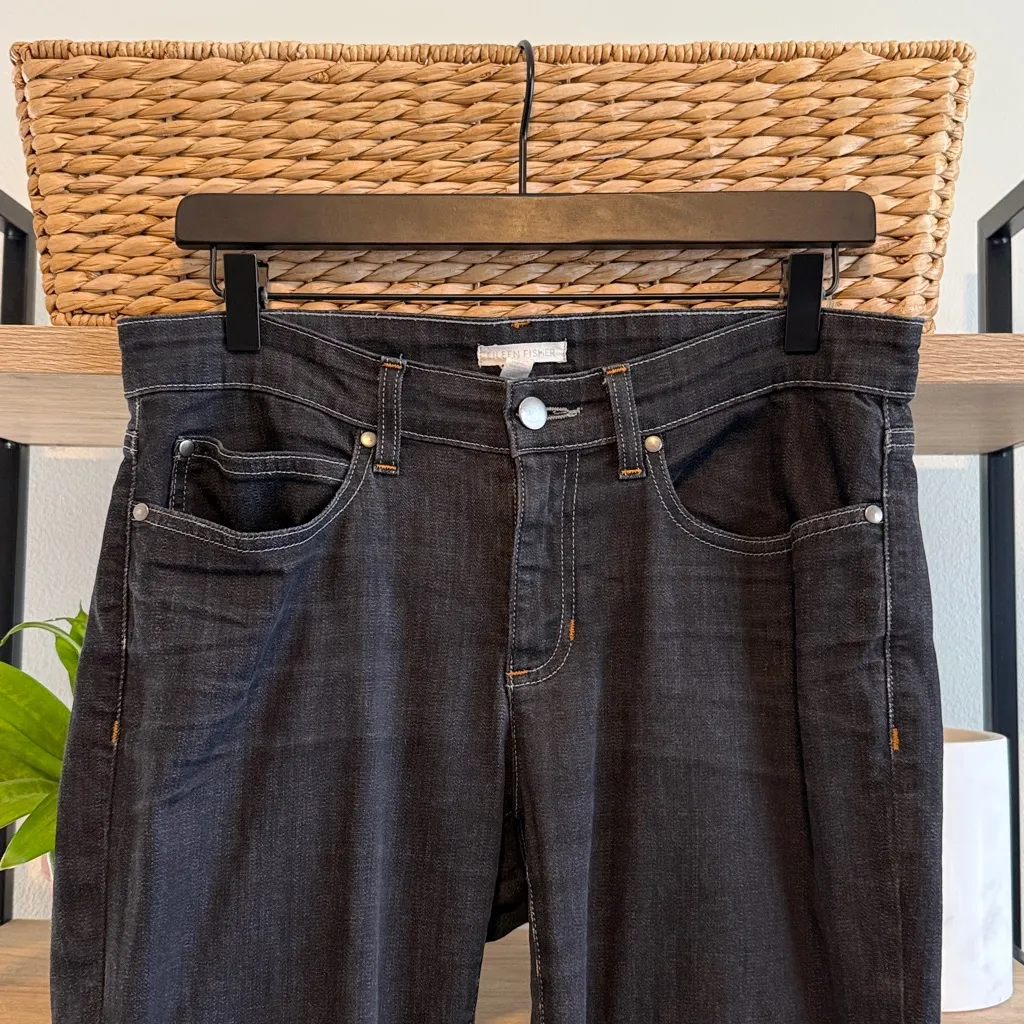 Eileen Fisher Mid-Rise Navy Blue Skinny Slim Leg Jeans, 8 - Image 2