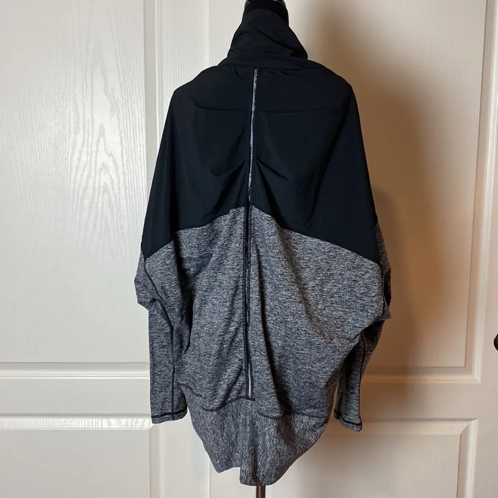 ZELLA BLACK & GREY COLOR BLOCK CACOON ATHLETIC JACKET - Image 3