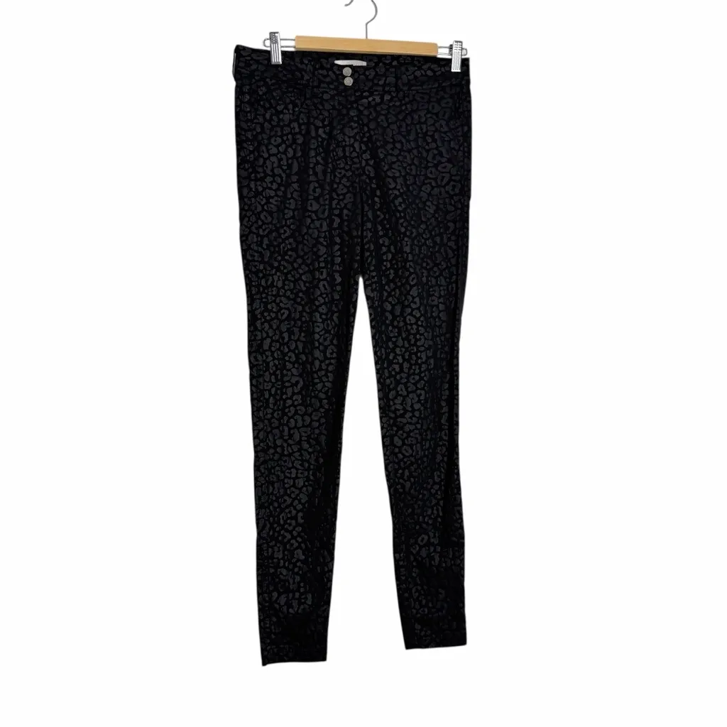 Anatomie Luli Black Embossed Cheetah Animal Print High Rise Skinny Pants Size M - Image 4