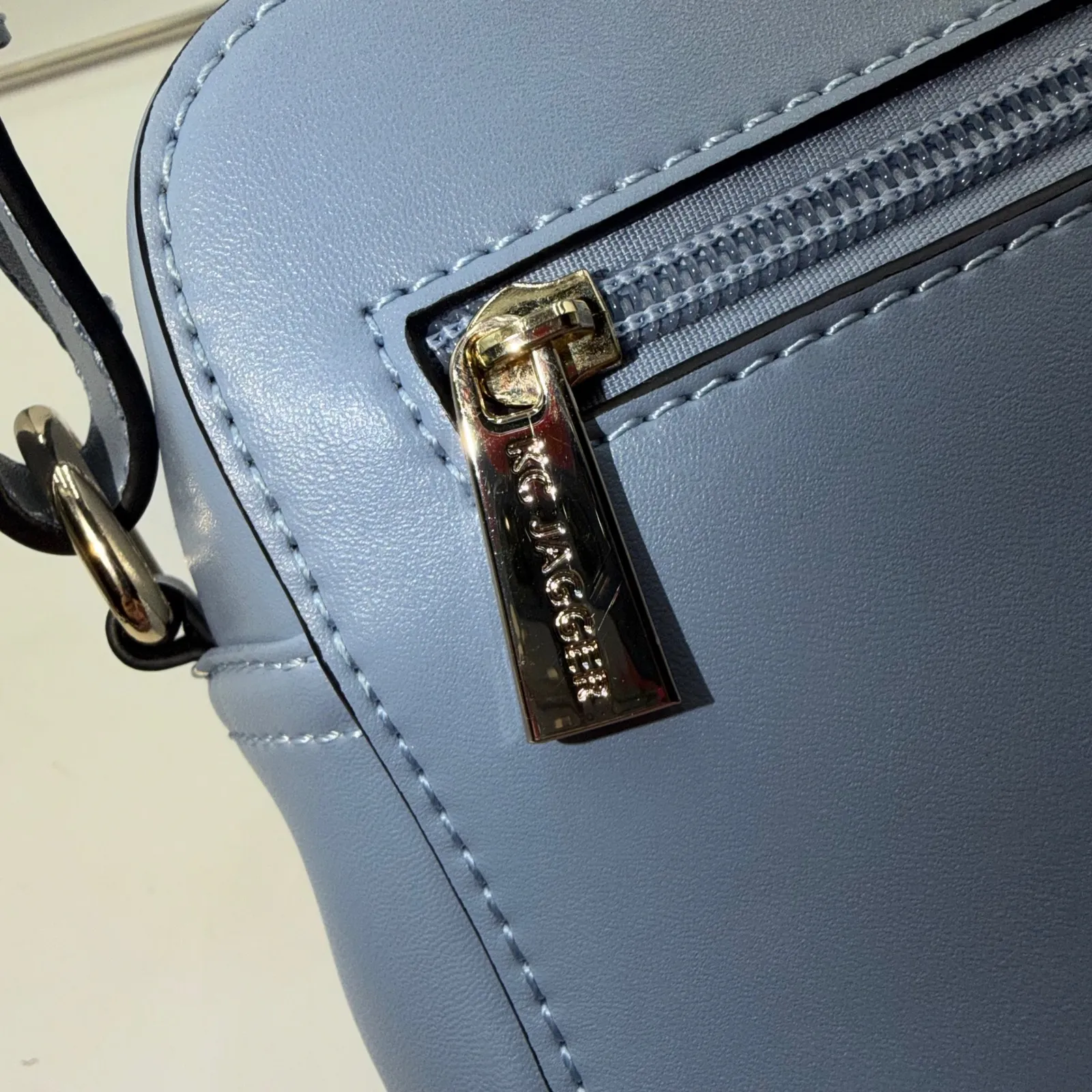 KC Jagger Blue Leather Crossbody Bag Tassel Shoulder Bag - Image 5