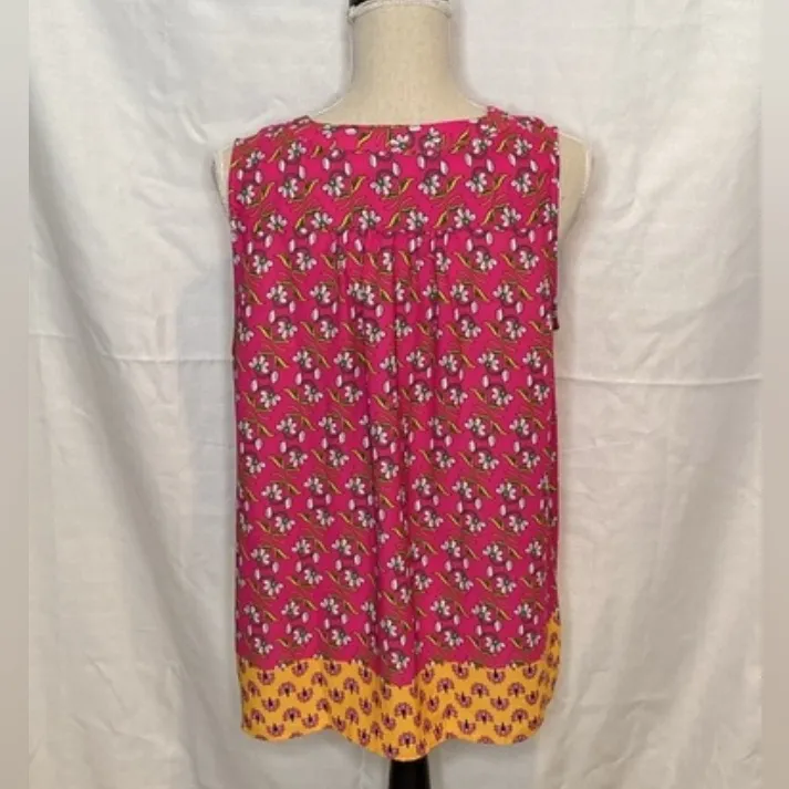 71 Violet and Clare Pink Orange Floral Flowy Tank Size Large - Image 2