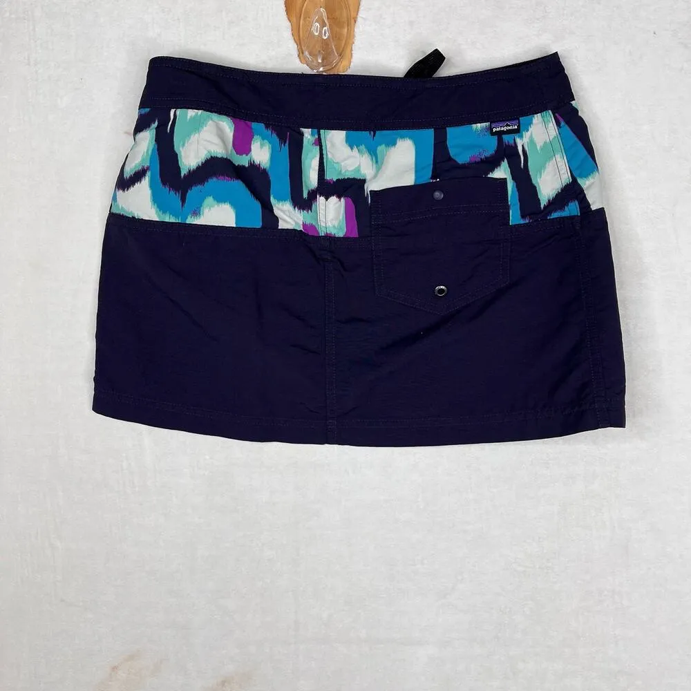 Patagonia W’s Board skirtie drawstring women’s size 4 aloha beach blue printed - Image 2