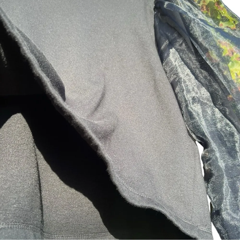 Zara Black Sweater with Tulle Puffed Arm Details Size Medium 0264/686/800 - Image 7