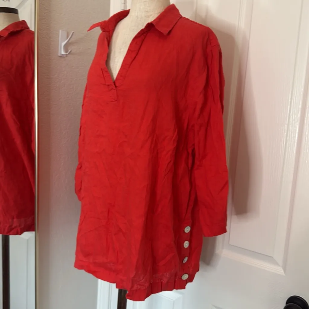 Tahari linen 3/4 sleeve blouse - Image 11