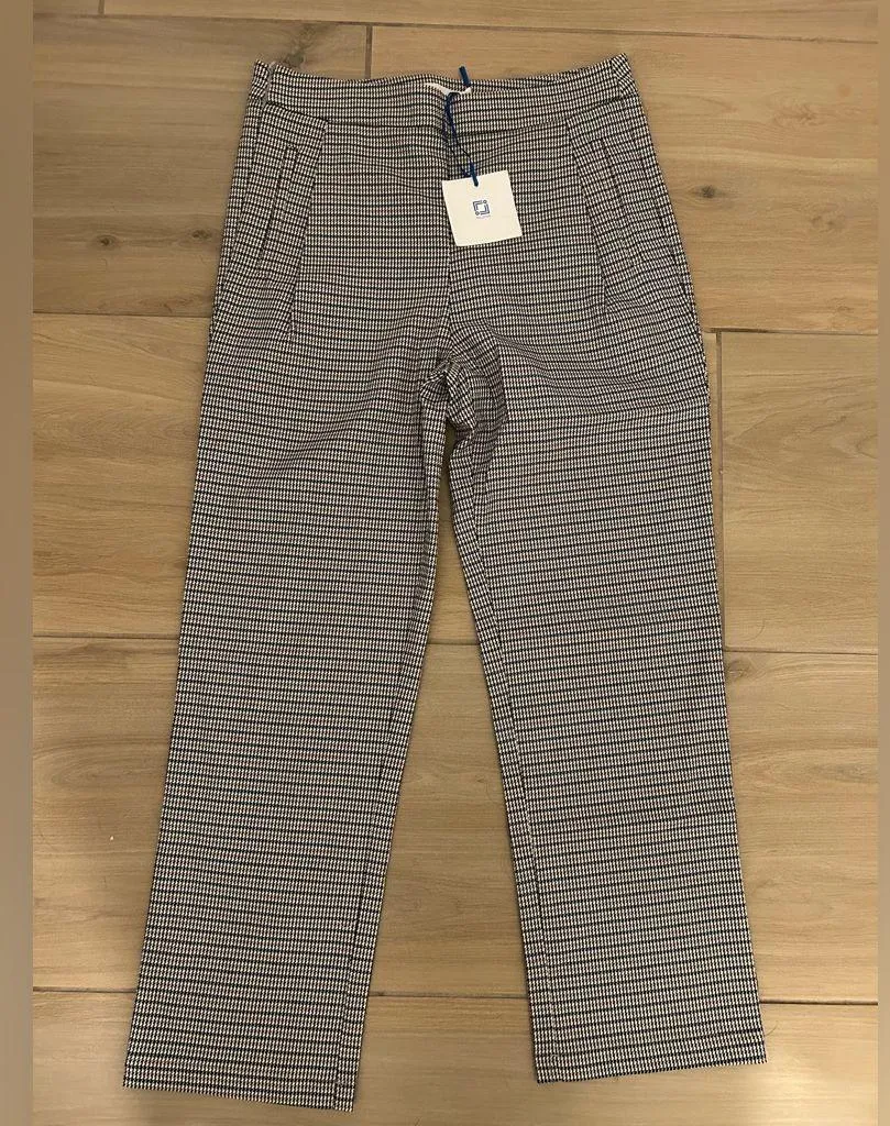 NEW Classic Houndstooth Tailored Look Pixie Pants 4 Brown - Image 2