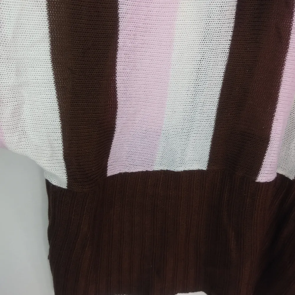 Carly B Neopolitan Cold Shoulder Sweater Top L Pink Size L - Image 2