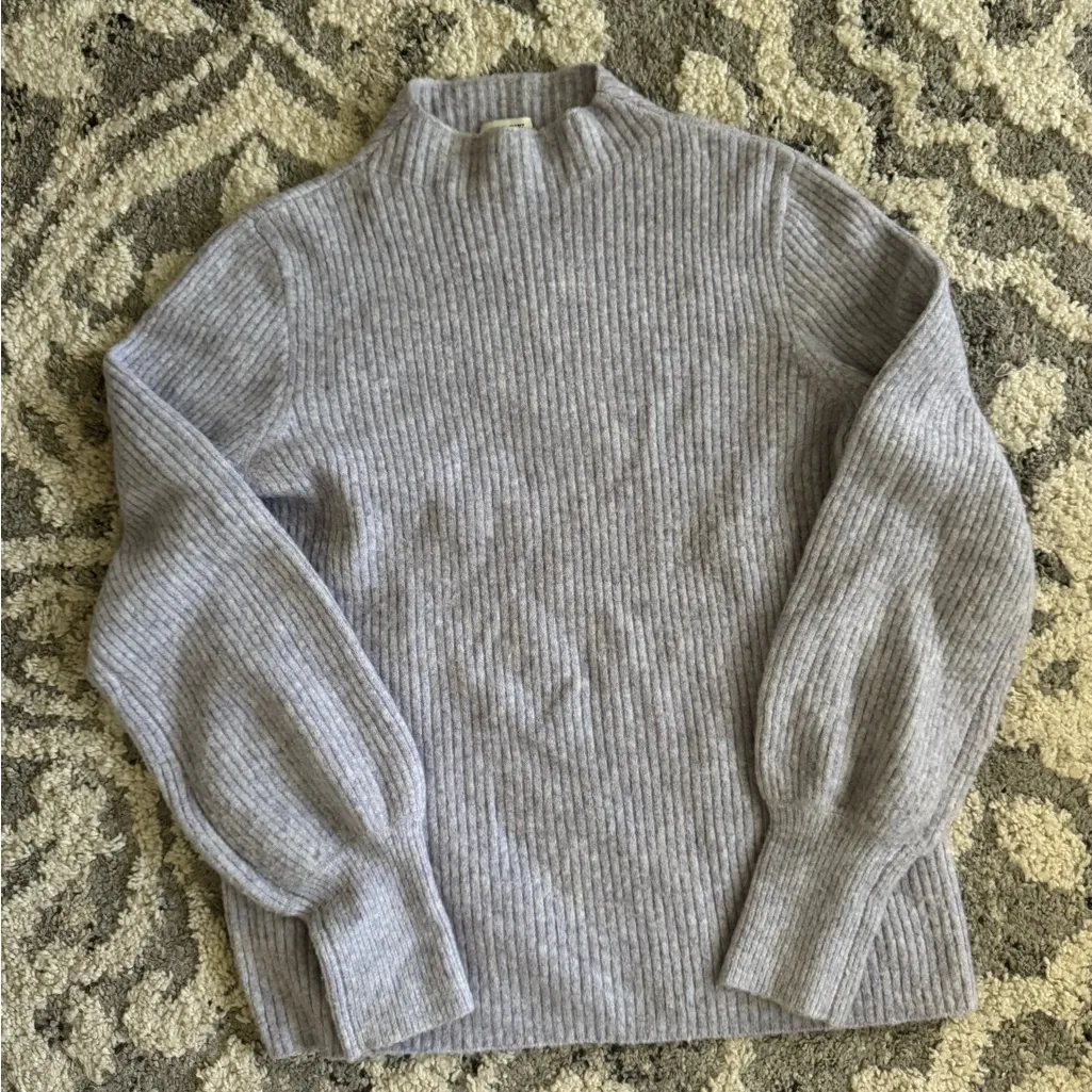 J. Crew Re-Imagined Lavender Ribbed Knit Mock-collar Sweater ☀️ - Image 2