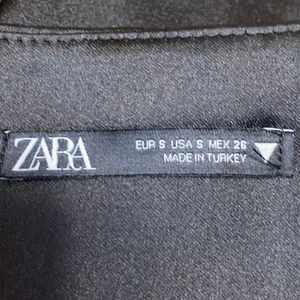 Zara Women's Black Silky Satin Sleeveless Strapless Bandeau Crop Tube Tank Top S - Image 3