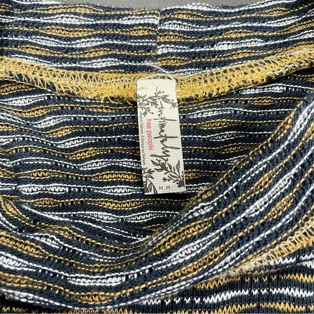 NWOT Free People Orange, White & Blue Cropped Tee - Image 4